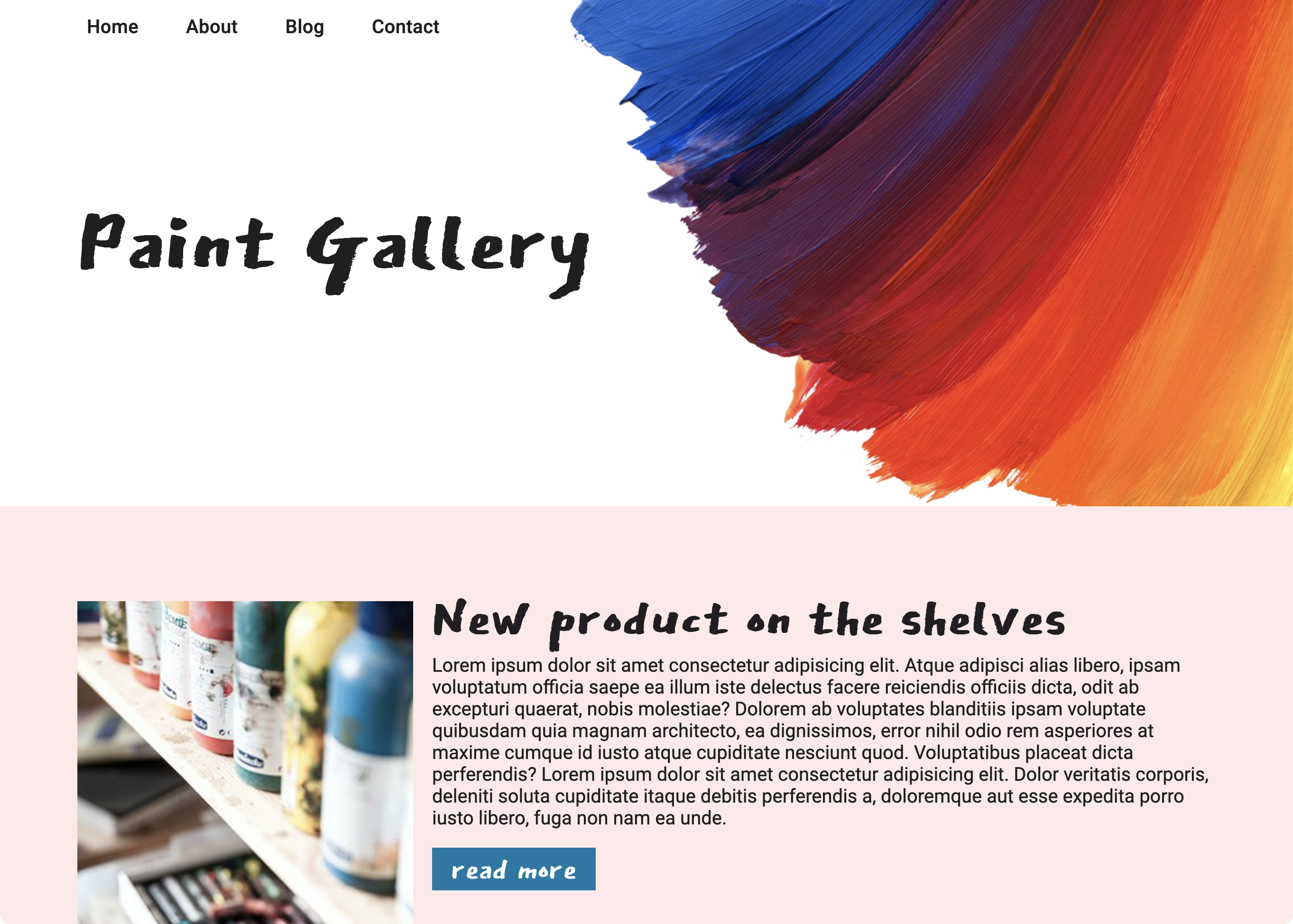 Image of Paint Gallery webpage